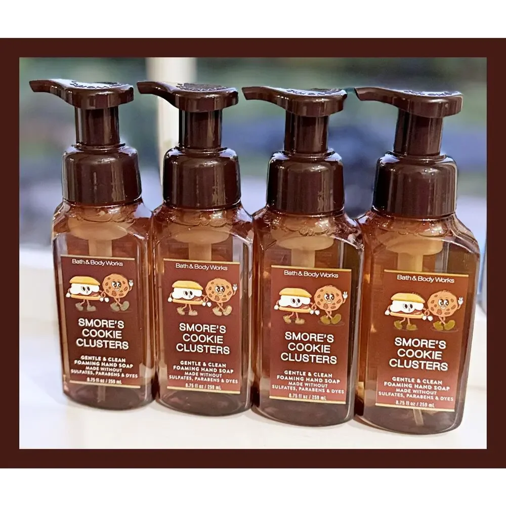 Bath & Body Works Smore's Cookie Clusters Gentle Clean Foaming Hand Soap x4